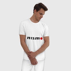 Пижама хлопковая мужская Nissan nismo, цвет: белый — фото 2