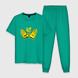 Пижама хлопковая мужская Wu-Tang Hands цвета зеленый — фото 1