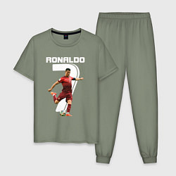 Пижама хлопковая мужская Ronaldo 07, цвет: авокадо
