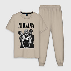 Пижама хлопковая мужская Nirvana Group, цвет: миндальный
