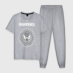 Пижама хлопковая мужская Ramones, цвет: меланж
