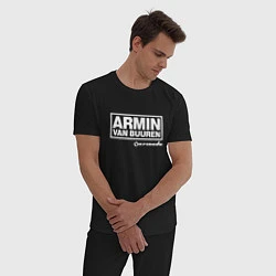 Пижама хлопковая мужская Armin van Buuren, цвет: черный — фото 2