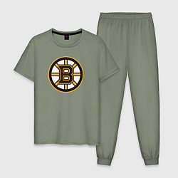 Пижама хлопковая мужская Boston Bruins, цвет: авокадо
