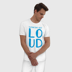 Пижама хлопковая мужская Thinking Out: Loud, цвет: белый — фото 2