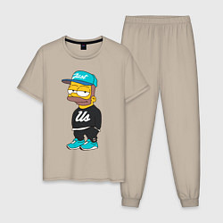 Пижама хлопковая мужская Bart Just Us, цвет: миндальный
