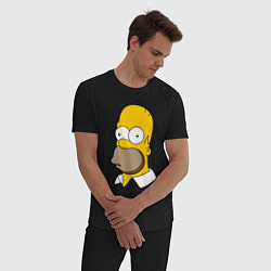 Пижама хлопковая мужская Sad Homer, цвет: черный — фото 2