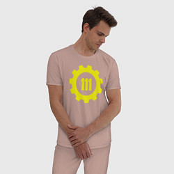 Пижама хлопковая мужская Vault 111, цвет: пыльно-розовый — фото 2