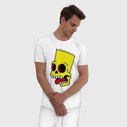 Пижама хлопковая мужская Bart Skull, цвет: белый — фото 2