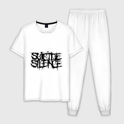Пижама хлопковая мужская Suicide Silence: Venom, цвет: белый
