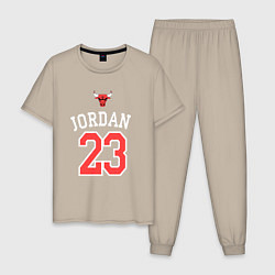 Пижама хлопковая мужская Jordan 23, цвет: миндальный