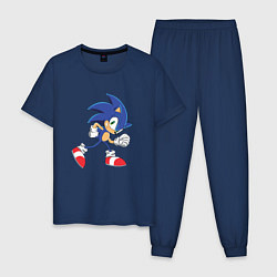 Пижама хлопковая мужская Sonic the Hedgehog, цвет: тёмно-синий