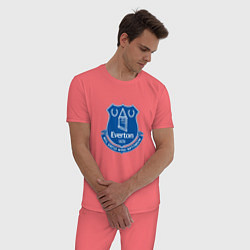 Пижама хлопковая мужская Эвертон logo - nil satis nisi optimum, цвет: коралловый — фото 2