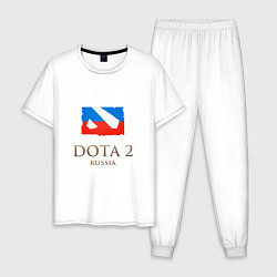 Пижама хлопковая мужская Dota 2: Russia, цвет: белый