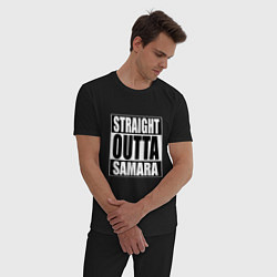 Пижама хлопковая мужская Straight Outta Samara цвета черный — фото 2