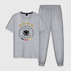 Пижама хлопковая мужская Deutscher Fussball-Bund, цвет: меланж