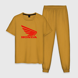 Пижама хлопковая мужская Honda Red, цвет: горчичный
