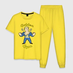 Пижама хлопковая мужская Fallout: Golden gym, цвет: желтый