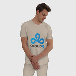 Пижама хлопковая мужская Cloud9, цвет: миндальный — фото 2