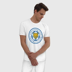 Пижама хлопковая мужская Leicester City FC, цвет: белый — фото 2