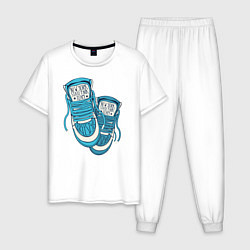Пижама хлопковая мужская Sneakers, цвет: белый