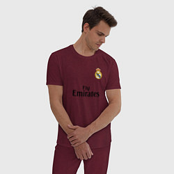 Пижама хлопковая мужская Real Madrid: Fly Emirates, цвет: меланж-бордовый — фото 2