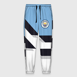 Брюки на резинке мужские Manchester City FC: White style, цвет: 3D-принт