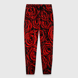 Брюки на резинке мужские Унисекс / Красные розы, цвет: 3D-принт