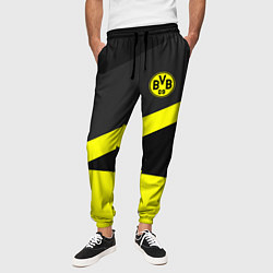Брюки на резинке мужские FC Borussia: Sport Geometry, цвет: 3D-принт — фото 2