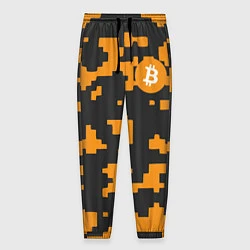 Брюки на резинке мужские Bitcoin: Orange Camo, цвет: 3D-принт
