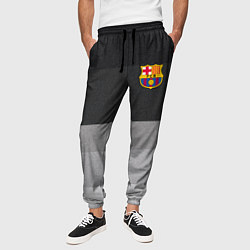 Брюки на резинке мужские ФК Барселона: Серый стиль, цвет: 3D-принт — фото 2