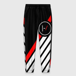 Брюки на резинке мужские 21 Pilots: Black Logo, цвет: 3D-принт