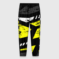 Мужские брюки Black yellow abstract sport style
