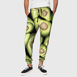Брюки на резинке мужские Avocado background, цвет: 3D-принт — фото 2