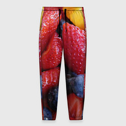 Брюки на резинке мужские Фругтово-ягодное изобилие, цвет: 3D-принт