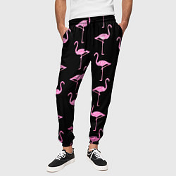 Брюки на резинке мужские Фламинго Чёрная, цвет: 3D-принт — фото 2