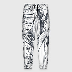 Брюки на резинке мужские Тропические листья, цвет: 3D-принт
