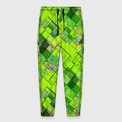 Мужские брюки Ярко-зеленый абстрактный узор