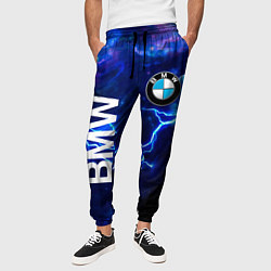 Брюки на резинке мужские BMW Синяя молния, цвет: 3D-принт — фото 2