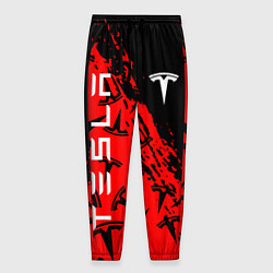 Брюки на резинке мужские Tesla red pattern, цвет: 3D-принт