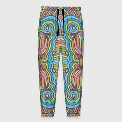 Мужские брюки Абстрактный разноцветный узор Линии, волны, полосы