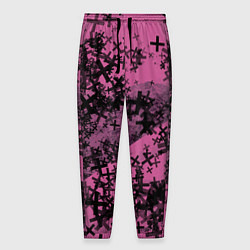 Мужские брюки Кресты и хаос На розовом Коллекция Get inspired! F
