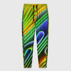 Мужские брюки Цветные неоновые полосы Абстракция Color neon patt