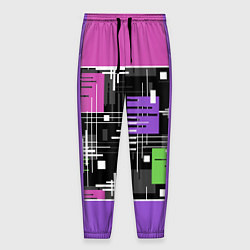 Мужские брюки Розово-фиолетовый геометрические фигуры и полосы