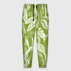 Брюки на резинке мужские Зелёные Тропики Лета, цвет: 3D-принт