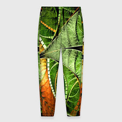 Брюки на резинке мужские Растительный абстрактный фрактальный паттерн Veget, цвет: 3D-принт