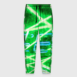 Мужские брюки Неоновые лучи и буквы - Зелёный