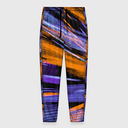 Мужские брюки Неоновые прерывающиеся линии - Оранжевый и фиолето