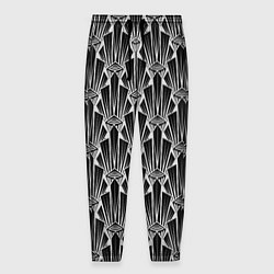 Мужские брюки Черно-белый модный геометрический узор арт деко