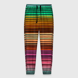 Брюки на резинке мужские Multicolored thin stripes Разноцветные полосы, цвет: 3D-принт