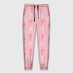 Мужские брюки Веточки лаванды розовый паттерн